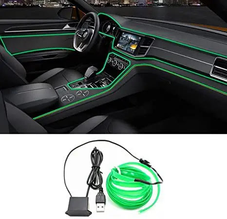 2M/3M/5M LED Car Interior Decoration Light EL Wiring Neon Strip For Auto DIY Flexible Ambient Light with USB Drive Ambient Lamp