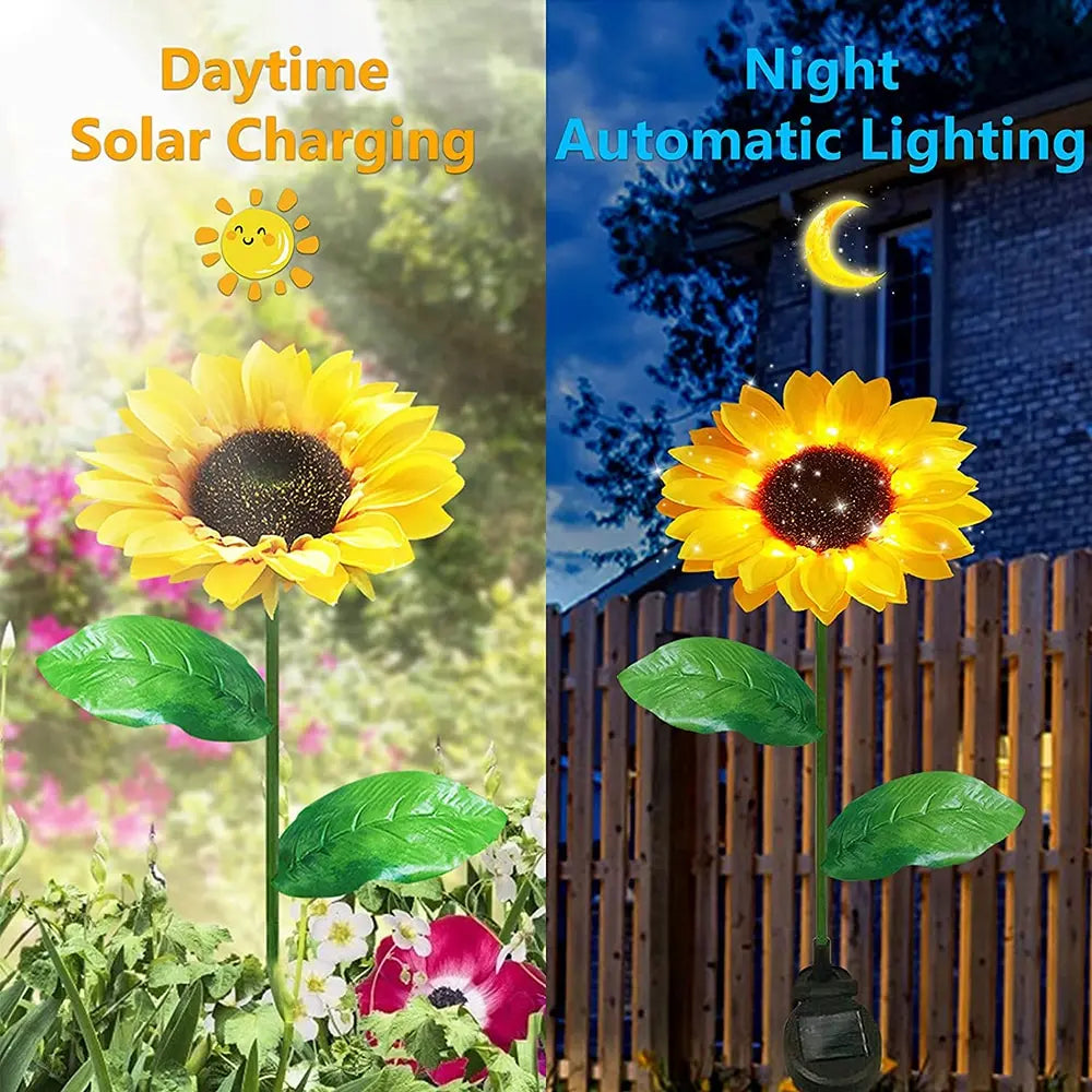 Lampe solaire d'extérieur à LED en forme de tournesol, imperméable IP65, luminaire décoratif pour allée, jardin, mariage, vacances, jardin 