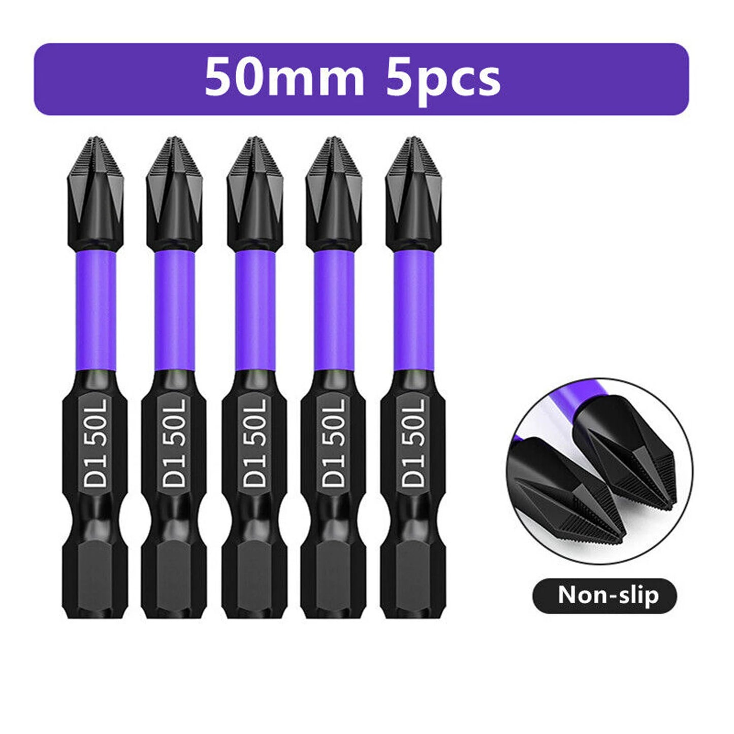 D1 Anti-Slip and Shock-Proof Bits Screwdriver Bits,High Hardness Strong Magnetic