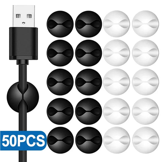 Lot de 5 ou 50 mini enrouleurs de câbles pour chargement USB, organiseur de bureau, support de câbles, protecteurs pour la maison, le bureau, la voiture 