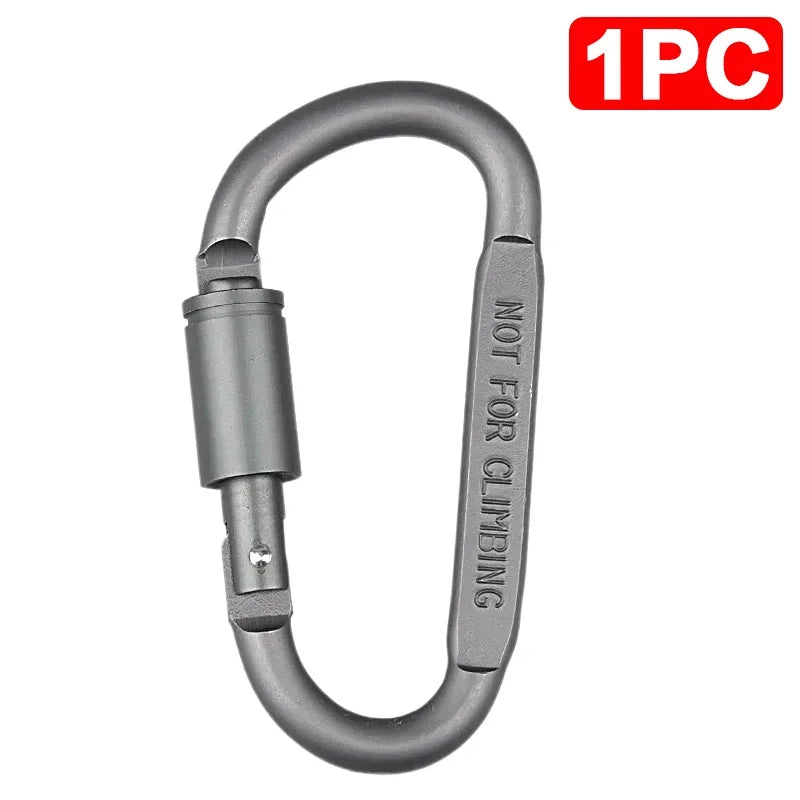 Tactical Steel D Keychain Shape Hook Buckle Clip Climbing Army Carabiner Hanging Fit Outdoor Camping Survival Edc Caribiner