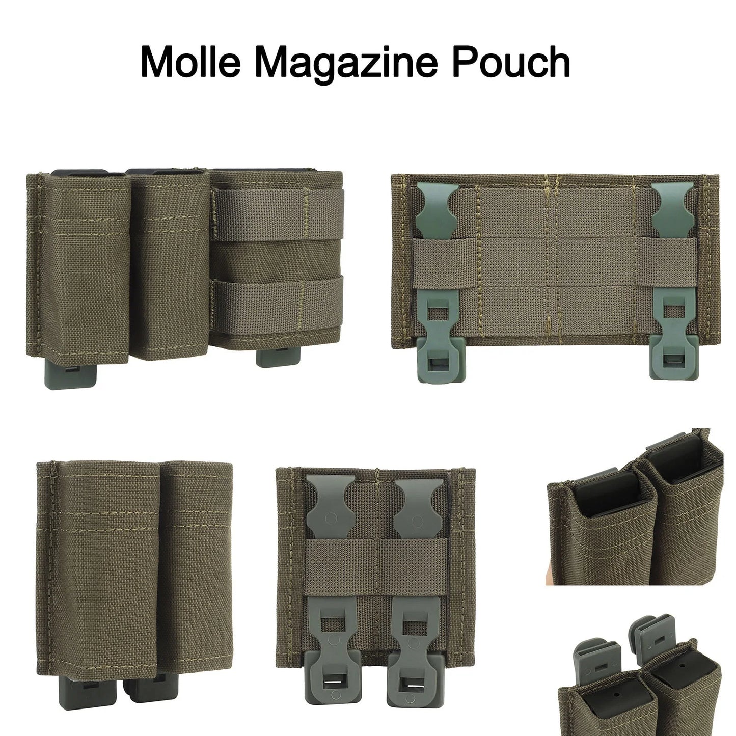 Kampfgürtel mit taktischem Holster und 5,56/9-mm-Tasche und faltbarer Abwurftasche, 1000D Nylon Molle-Schnellverschlussgürtel Utility-Gürtel-Set 