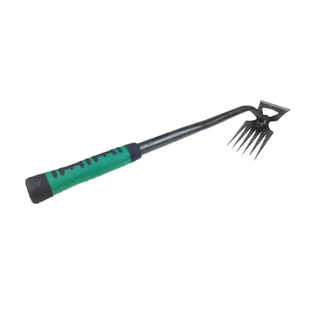 2 In 1 Garden Rake Manual Weed Grass Rooting Tool Puller Shovel 5/6/11 Tooth Weeding Removal Hand Gardening Loose Soil Tool