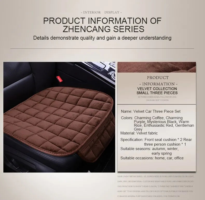 Car Seat Cover Winter Warm Seat Cushion Anti Slip Universal Front Chair Seat Breathable Pad for Vehicle Auto Car Seat Protector