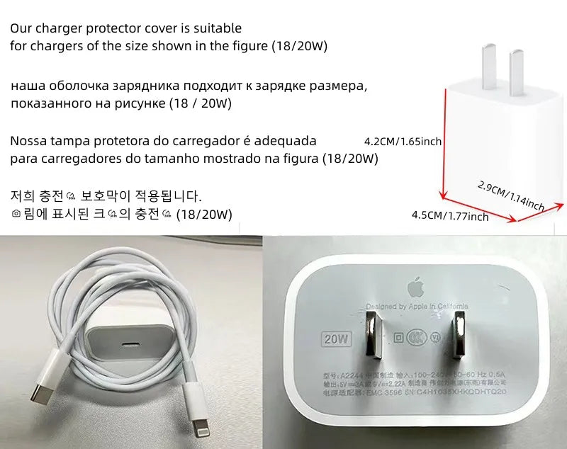 Für iPhone 20W US-Ladegerät-Schutzhülle, süße Kirsch-USB-Kabelaufwicklung, Schutzhülle für Apple 12 13 11 Promax 14 Plus 