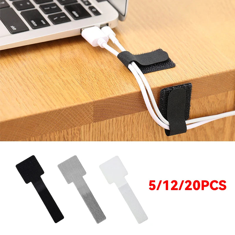 Reusable Cable Ties Fastening Wire Organizer Cord Rope Holder Self Adhesive Adjustable Cord Organizer Straps Desk Management