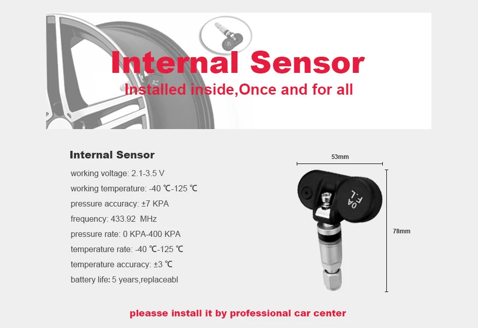 ACCEO Android TPMS pour autoradio lecteur DVD système de surveillance de la pression des pneus alarme de sécurité prolonger la durée de vie des pneus 