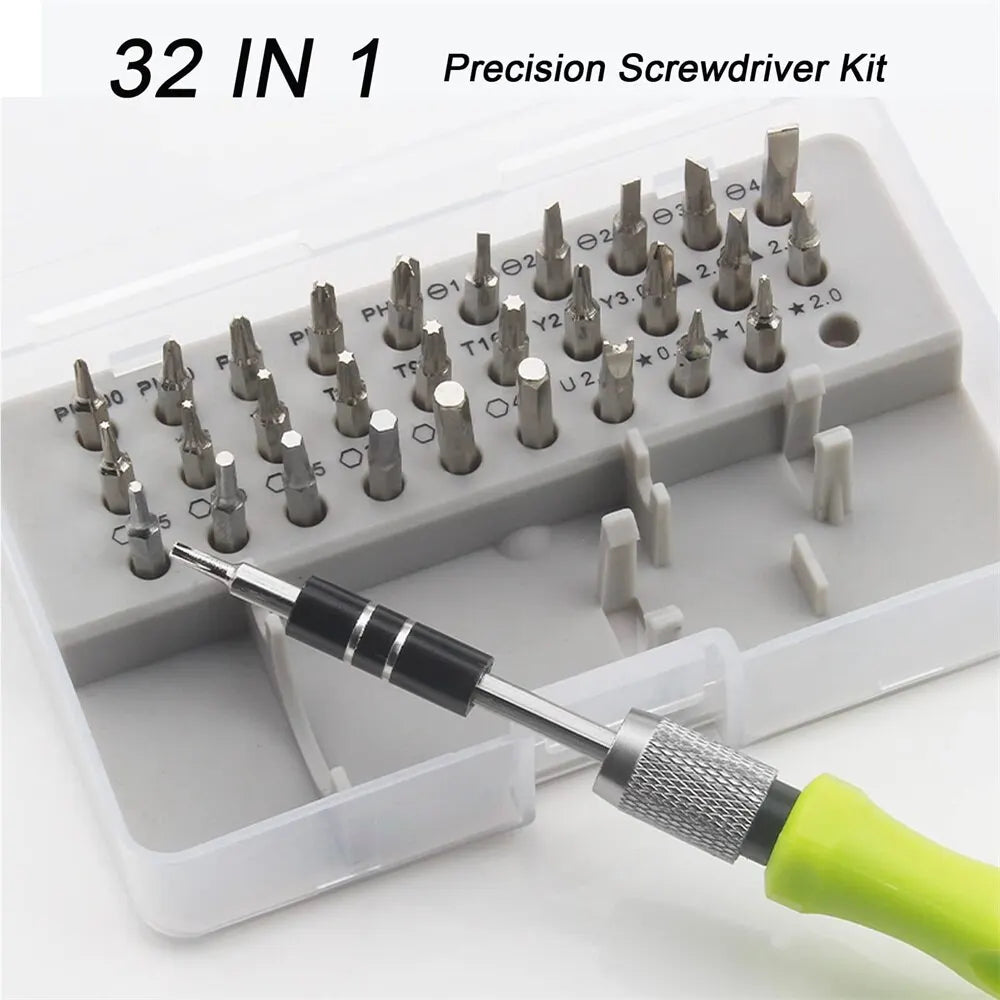 Tool Repair 32 In 1 Screwdriver Set Precision Mini Magnetic Screwdriver Bits Kit Phone Mobile IPad Camera Maintenance