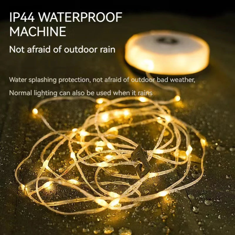 LED Camping Lamp Strip Atmosphere 10M Length Waterproof Recyclable Light Belt Outdoor Garden Decoration Lamp for Tent Room