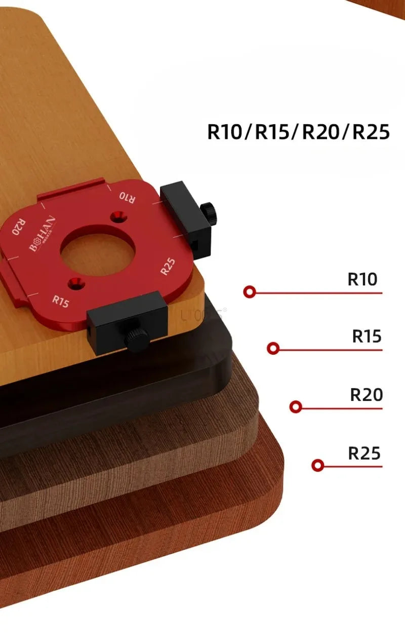 Trimming Machine Cutting Fillet Template R-angle Arc Template for Woodworking Electric Router Slotting Wardrobe Woodboard Tools