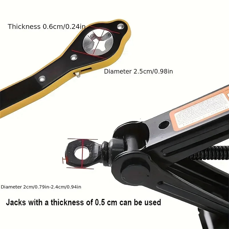 Universal Car Wheel Hand Crank Ratchet Wrenches Garage Tire Wheel Handle Phillips Wrench Car Labor-Saving Jack Tire Repair Tool