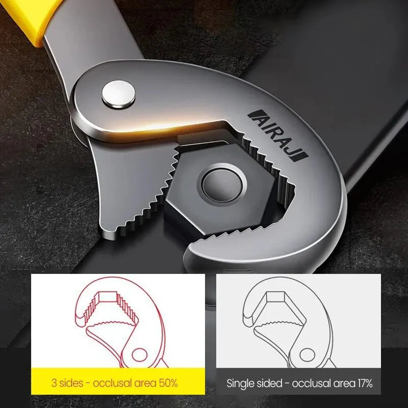 AIRAJ Wrench Set with Three Sides Toothed Thickening and Rust Prevention 6-32mm Large Opening Multifunctional Manual Tool