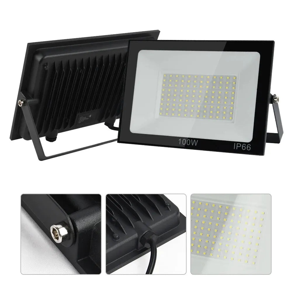 LED Flutlicht Scheinwerfer AC220V 100W 50W IP66 Wasserdichte LED Schwarz Shell Garten Straße Tor Wand Flutlicht 