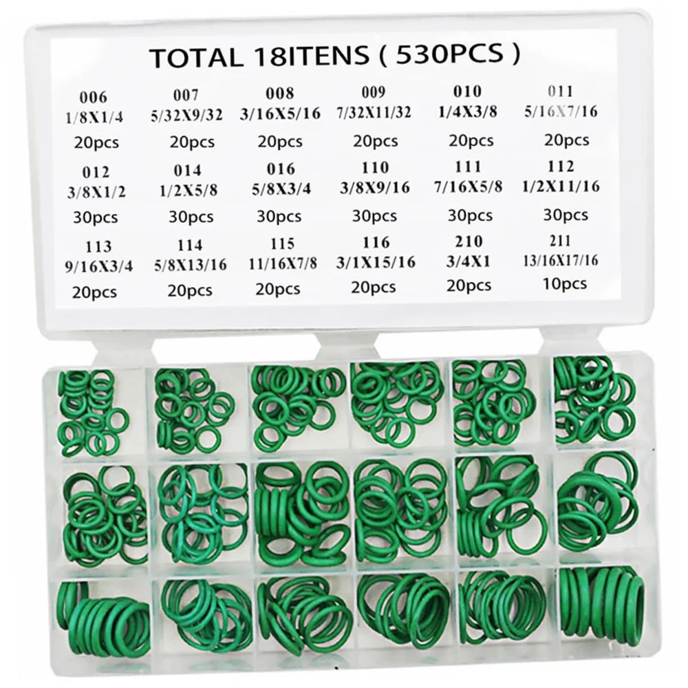 419/225PCS Rubber O-Ring Assortment Kit Buna-N Gasket Sealing Replacement O-Rings 32 Metric Sizes for Plumbing Faucet Repair