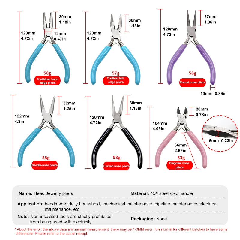 1PC Jewelry Pliers Tools Equipment End Cutting Wire Pliers Hand Tools for DIY