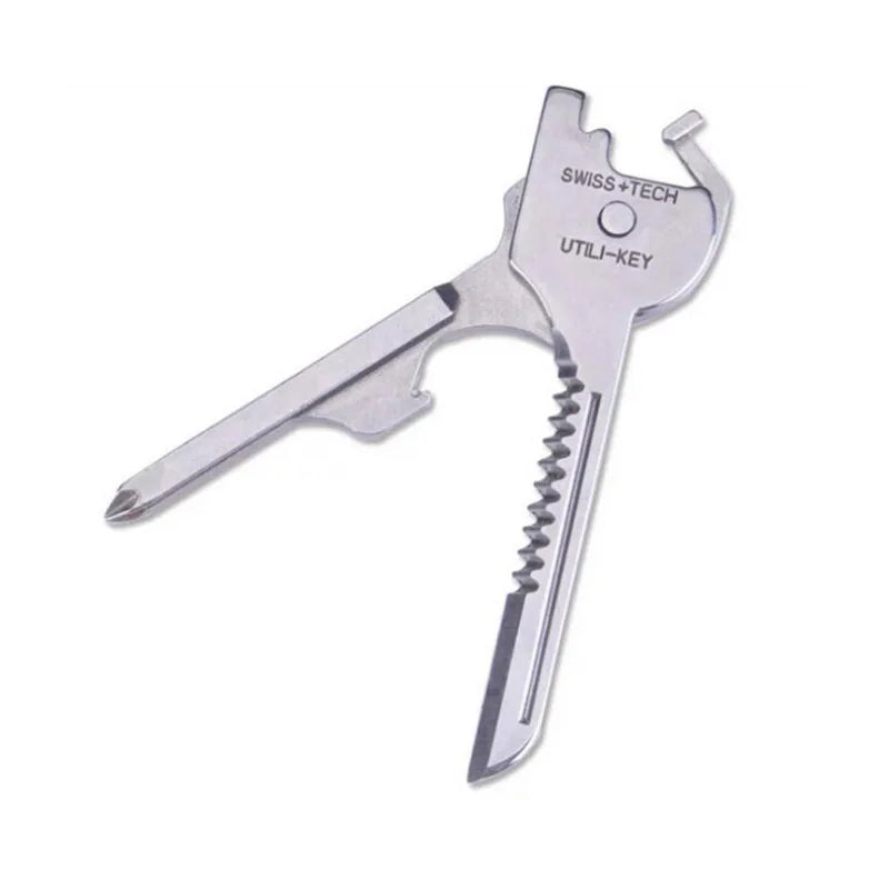 Mini couteau de déballage, tournevis, outil multifonction 6 en 1, porte-clés Utili-Key en acier inoxydable, chaîne, pendentif, coupe-poche, multi-outil 