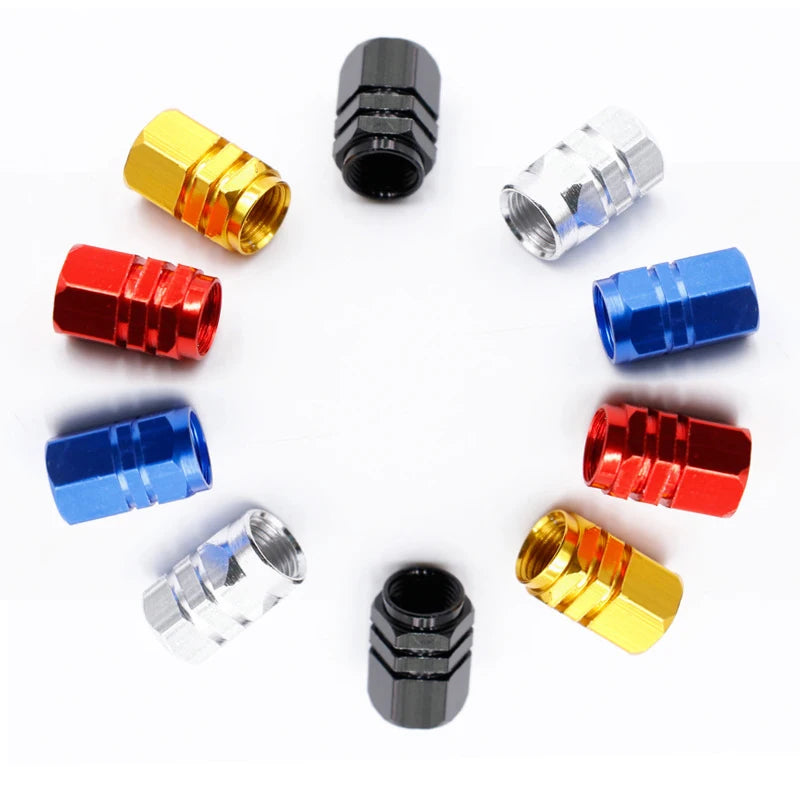 4Pcs Aluminum Alloy Car Wheel Tire Valve Caps Tyre Rim Stem Covers Airdust Waterproof For Automobiles Motorcycles Accessories