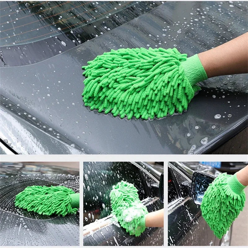 1/3/5pcs Microfiber Car Wash Gloves Auto Gloves Ultra Absorbent Wash Car Sponge Scratch Free Microfiber Car Cleaning Tool