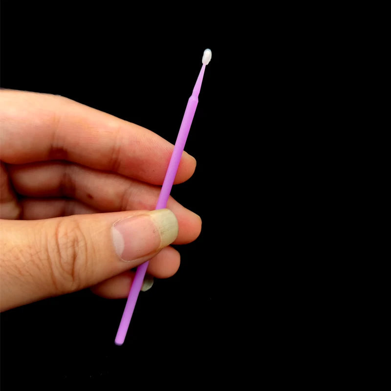 100Pcs Up Paint Micro Brush Tips 1.5mm Mini Car Touch Up Paint Micro Brush Purple Auto Applicator Sticks Detailing Car Products