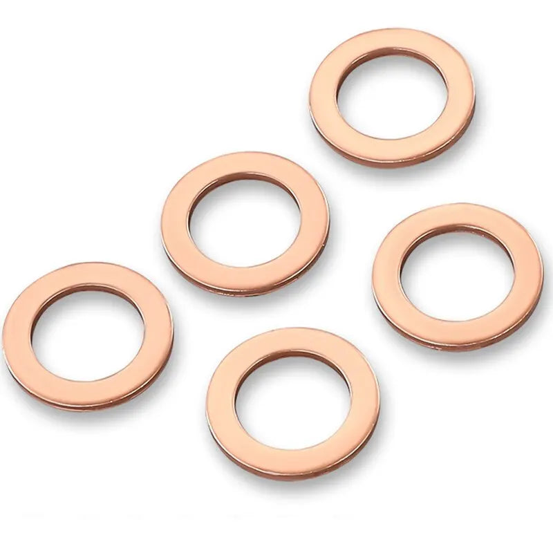 200pcs Purple Copper Gasket M5 M6 M8 M10 M12 M14 O-ring Purple Copper Gasket Set Oil Plugging Sealing Fittings - ToolFlx