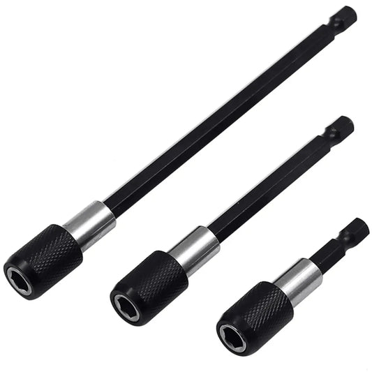 3PC Hexagonal Quick Release Self-locking Extension Rod Electric Drill Driver Quick Transfer Rod Screwdriver Extension Rod Tool - ToolFlx