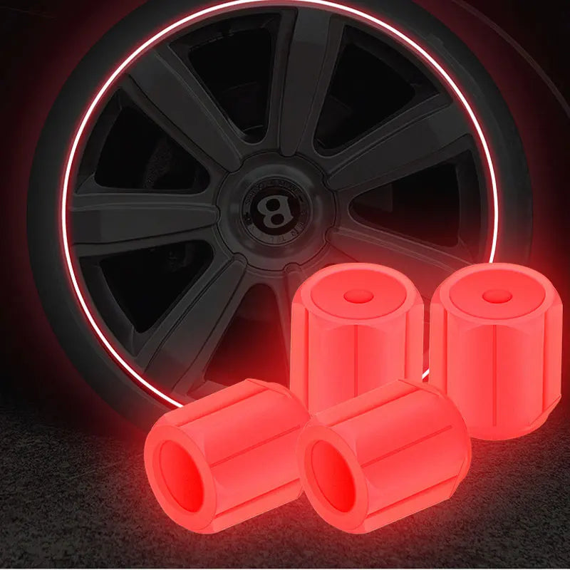 10/50pcs Luminous Valve Cap Car Fluorescent Tire Valves Cap Glow In The Dark Car Motorcycle Bike Wheel Plug Tyre Hub Cover Decor