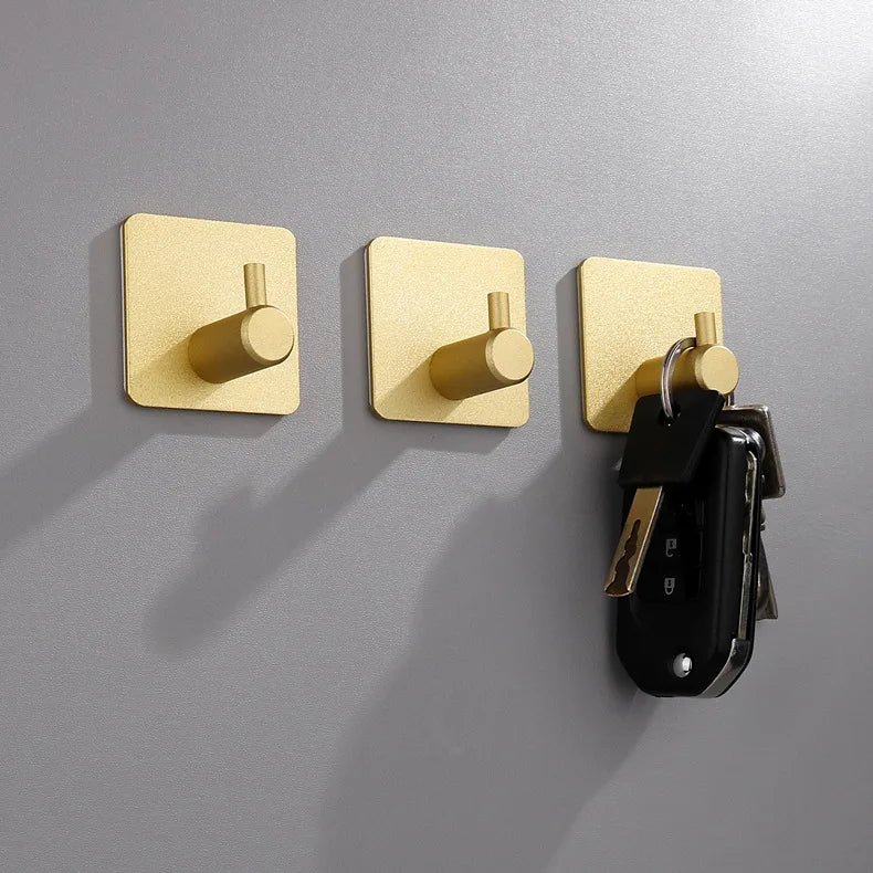 Self Adhesive Home Kitchen Wall Door Hook Key Rack Kitchen Towel Hanger Aluminum Towel Coat Robe Hook Bathroom Accessories