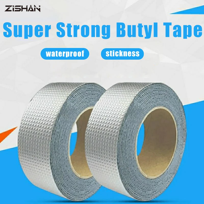 Waterproof Tape High Temperature Resistance Aluminum Foil Thicken Butyl Tape Wall Pool Roof Crack Duct Repair Sealed Self Tape - ToolFlx