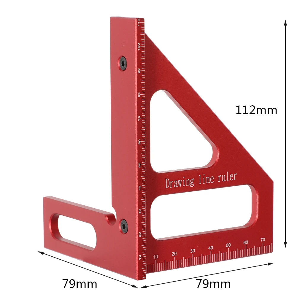 Woodworking Square Protractor Aluminum Alloy Miter Triangle Ruler High Precision Layout Measuring Tool for Engineer Carpent