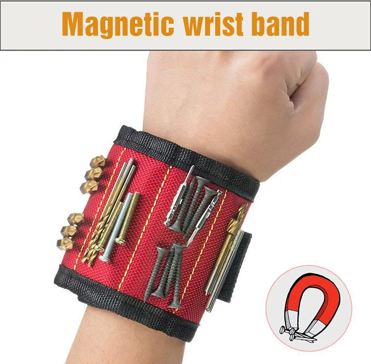 Magnetic Wristband for Holding Screws,Nails,Drilling Bits,Wrist Tool Holder Belts with Strong Magnets,five Rows of Ten Magnets