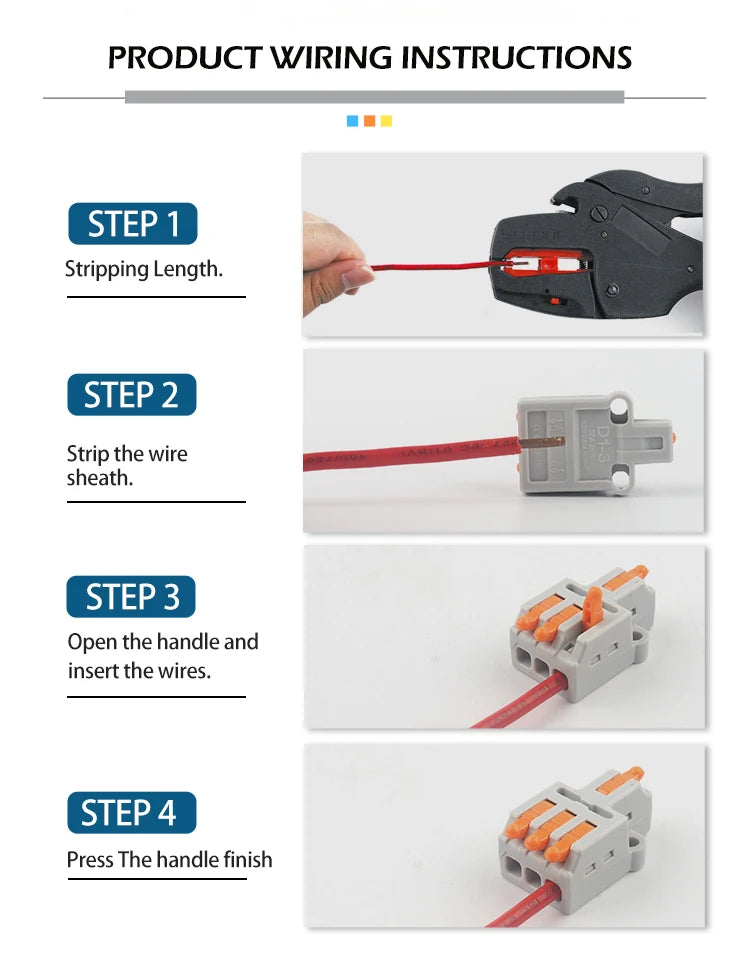 Mini Quick Wire Conductor Connector Universal Compact 2/3 Pin Splicing Push-inTerminal Block 1 in multiple out with fixing Hole