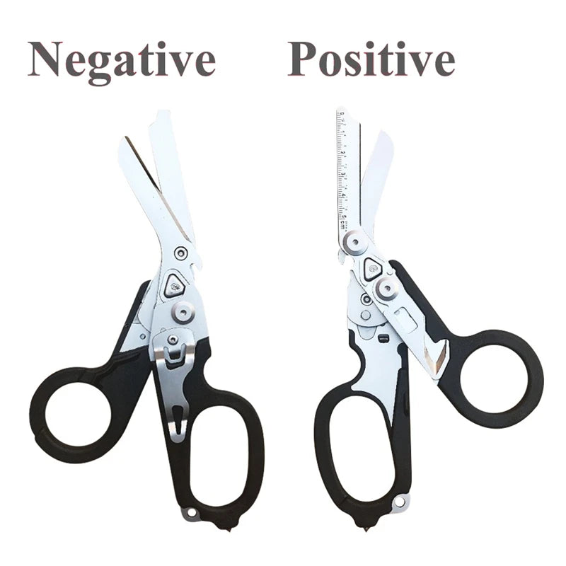 Multifunction Scissors First Aid Expert Tactical Folding Scissors Outdoor Survival Tool Combination Gadget