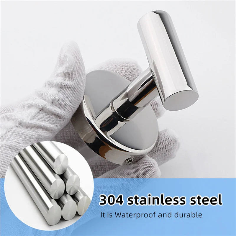 1Pcs Stainless Steel Silver Bathroom Hardware Set Towel Rack Toilet Paper Holder Towel Bar Hook Bathroom Accessories