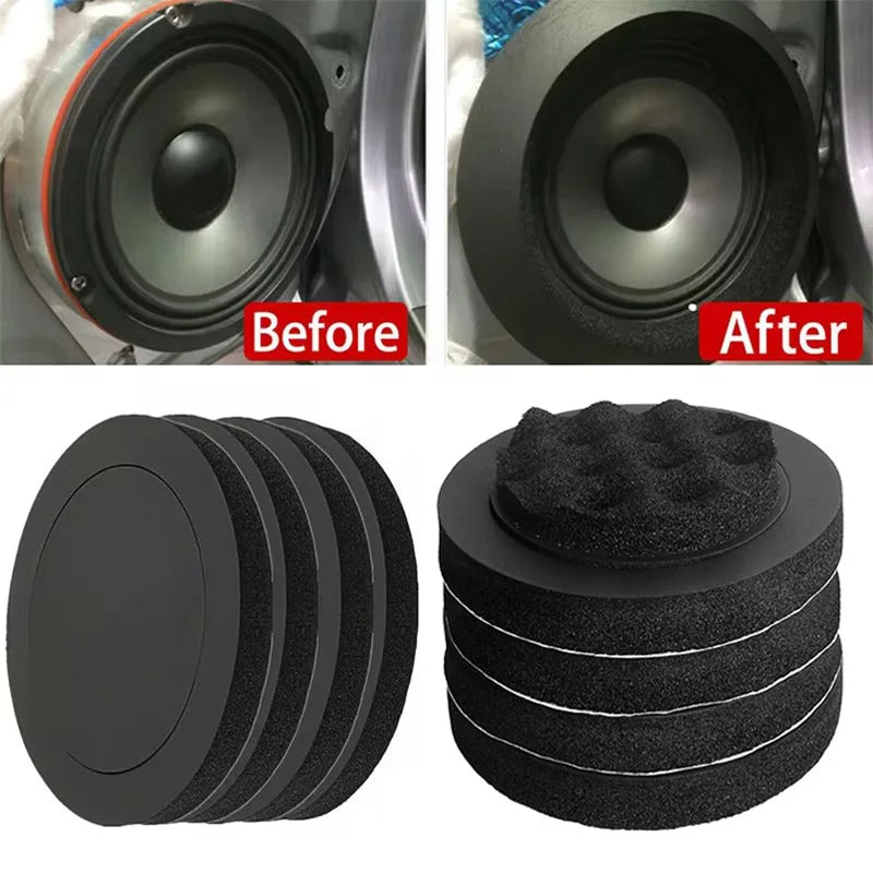 4PCS 4/5/6.5 Inch Car Speaker Sound Insulation Ring Cotton Bass Door Trim Soundproof Auto Interior Accessories Foam Universal