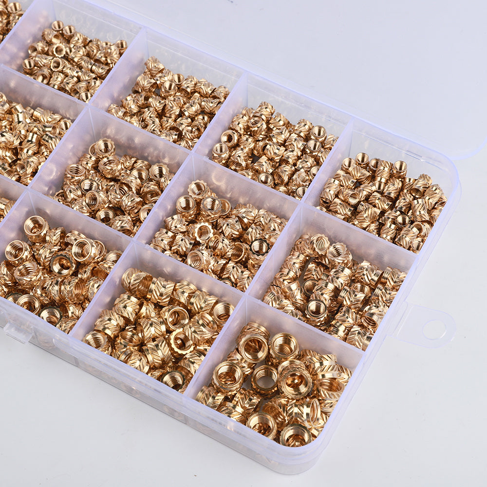 Brass Female Thread Knurled Inserts Nuts Kit M2/M2.5/M3/M4/M5/M6/M8 65-1080 3D Printing Hot Melt Threaded Embedment Insert Nut