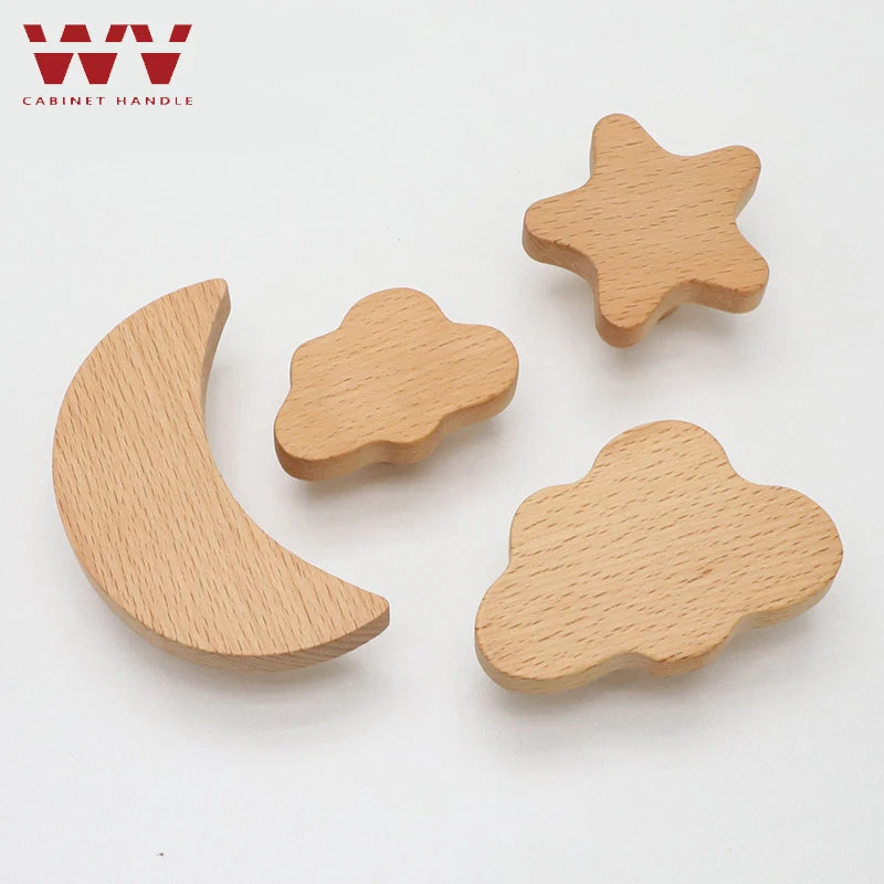 WV Wooden Door Handles Animal Wood Furniture Handles for Cabinets Dressers Drawers Door Knobs Kitchen Cupboard Wardrobe Pulls