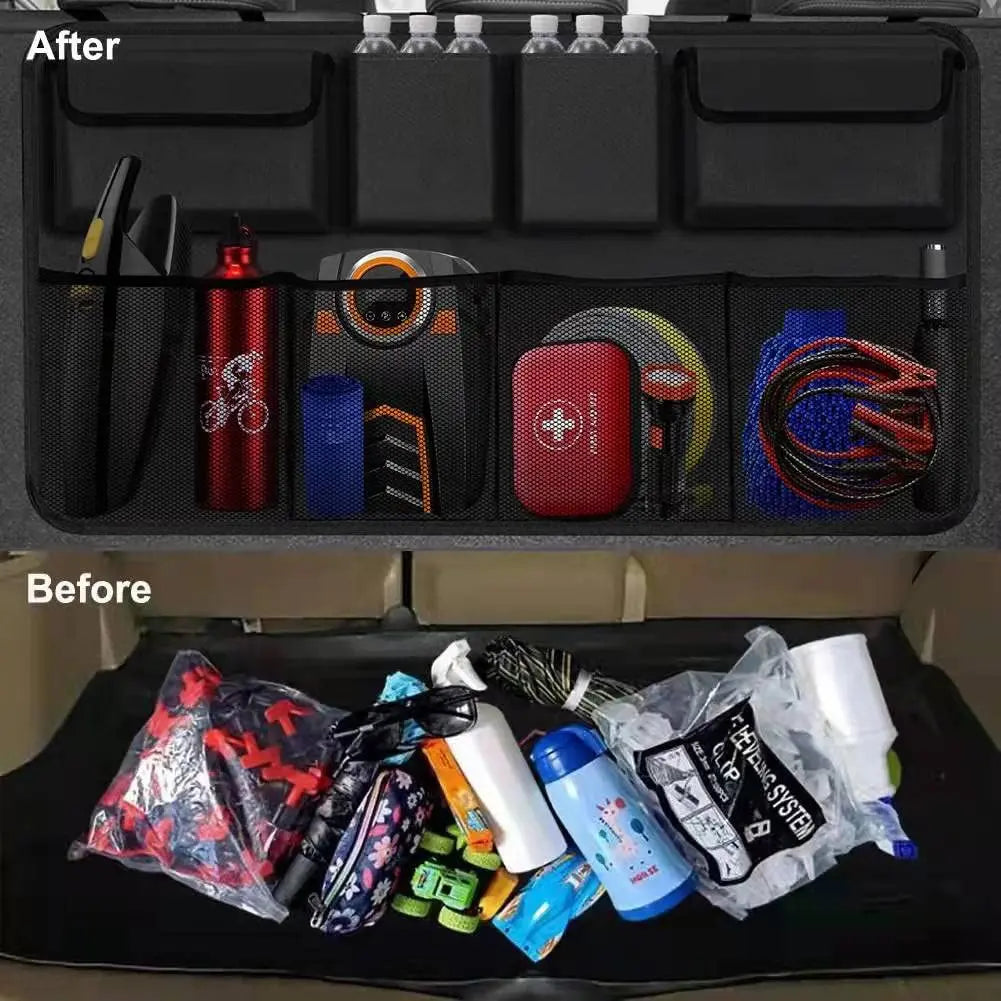 Car Trunk Car Organisers Backseat Hanging Car Organisers with 8 Large Storage Bag Trunk Organizer for SUV Truck Space Saving Exp