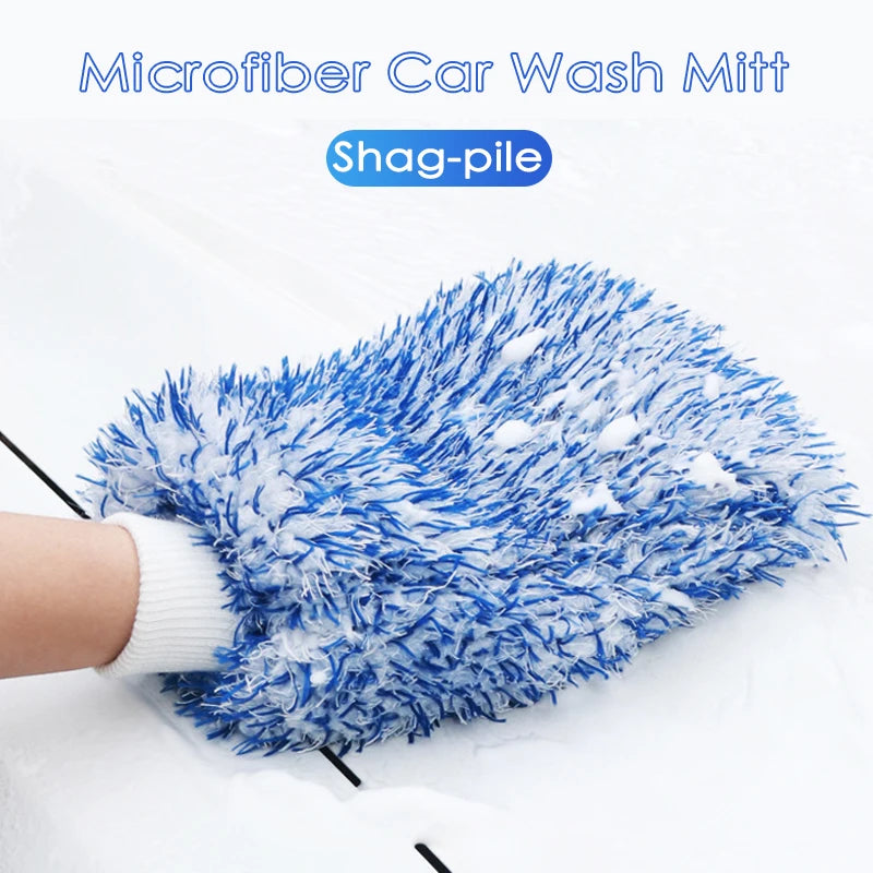 Plush Car Wash Mitt Microfiber Thick Car Cleaning Mitts Auto Wash Accessories Car Cleaning Tools