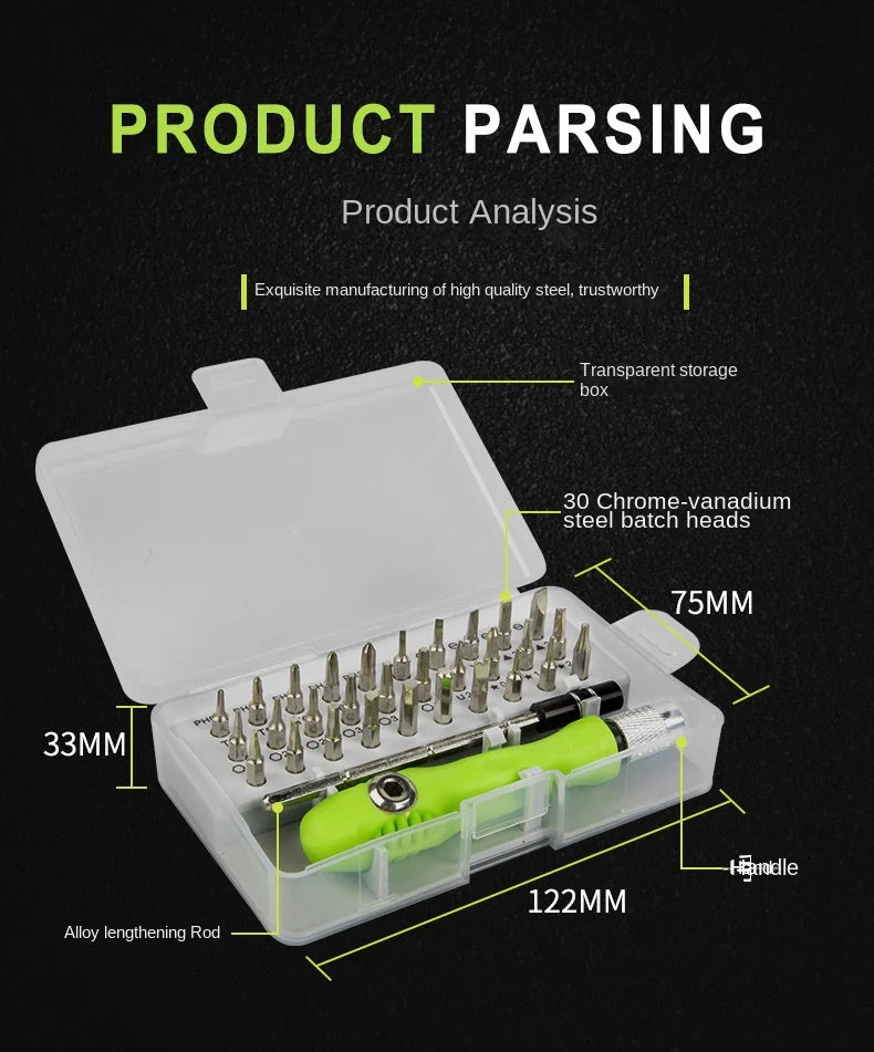 32 In 1 Screwdriver Set, Precision Household Maintenance Tool, Cross Shaped Screwdriver Screwdriver Bit Combination