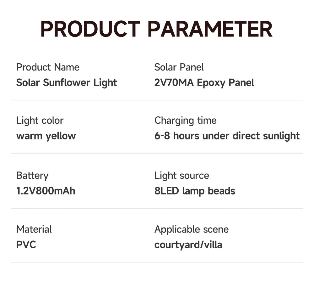 Lampe solaire d'extérieur à LED en forme de tournesol, imperméable IP65, luminaire décoratif pour allée, jardin, mariage, vacances, jardin 