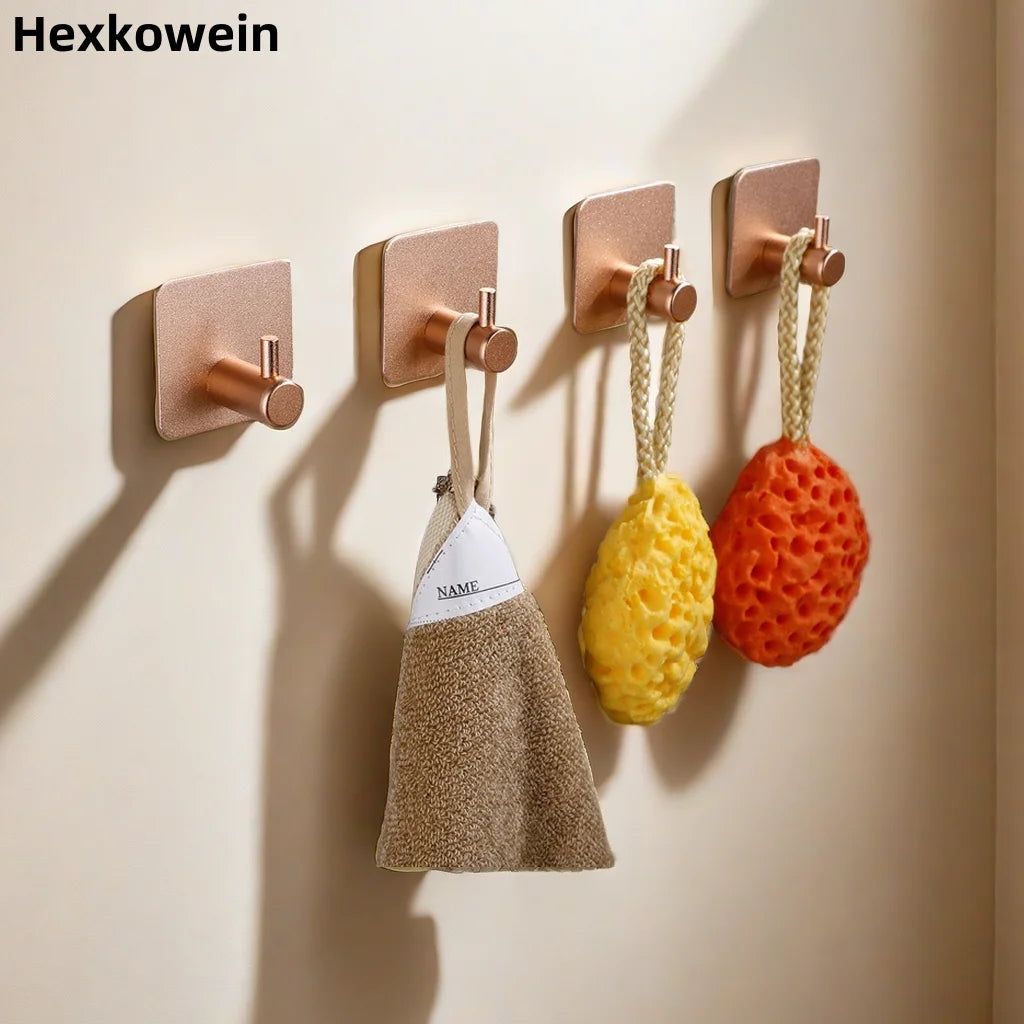 Adhesive Wall Hooks Towel Key Cloth Coat Rack Door Bathroom Robe Hanger Kitchen Shelf Bag Sticky Hook Organizer For Hanging Hat