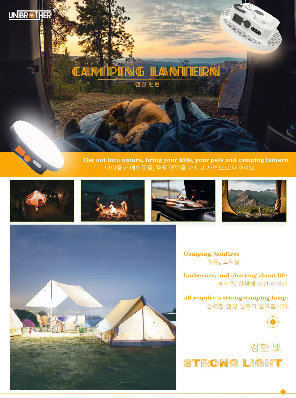 Wiederaufladbare leistungsstarke Campinglaterne mit Magnet Starkes Licht Tragbare Taschenlampen LED-Zeltlichter Arbeitsreparaturbeleuchtung 