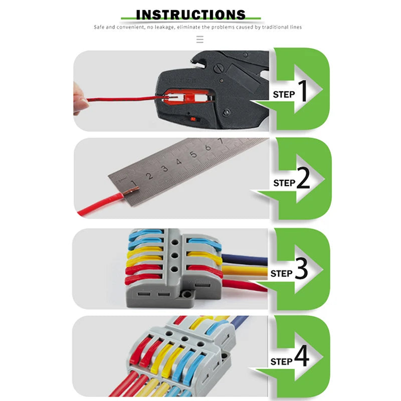 Mini connecteurs de câblage rapide répartiteur compact universel connecteur de conducteurs enfichables pour câbles électriques avec bornier à levier 