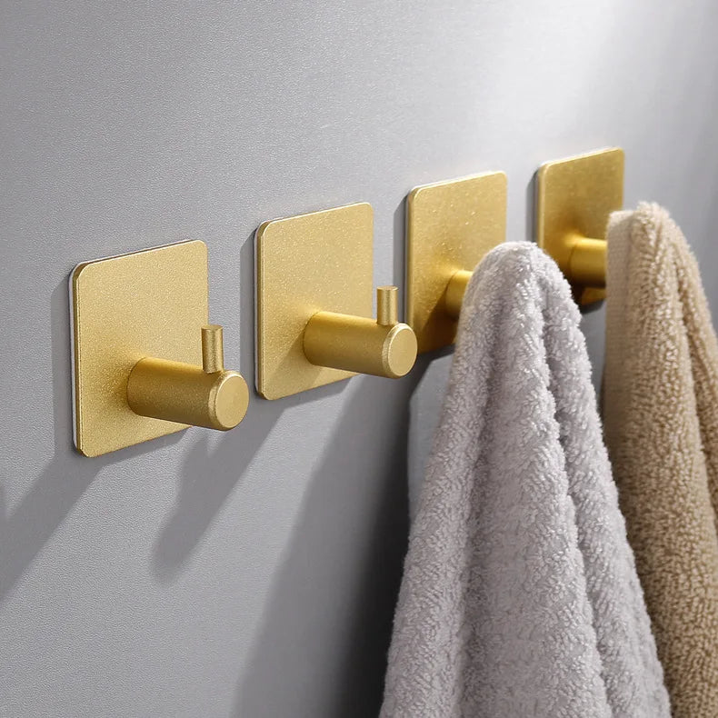 Self Adhesive Home Kitchen Wall Door Hook Key Rack Kitchen Towel Hanger Aluminum Towel Coat Robe Hook Bathroom Accessories