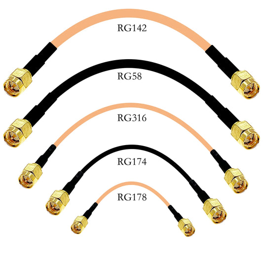 SMA Male to SMA Male Plug Jack RF Connector Pigtail Extension Cable RG174 RG178 RG316 RG58 RG142