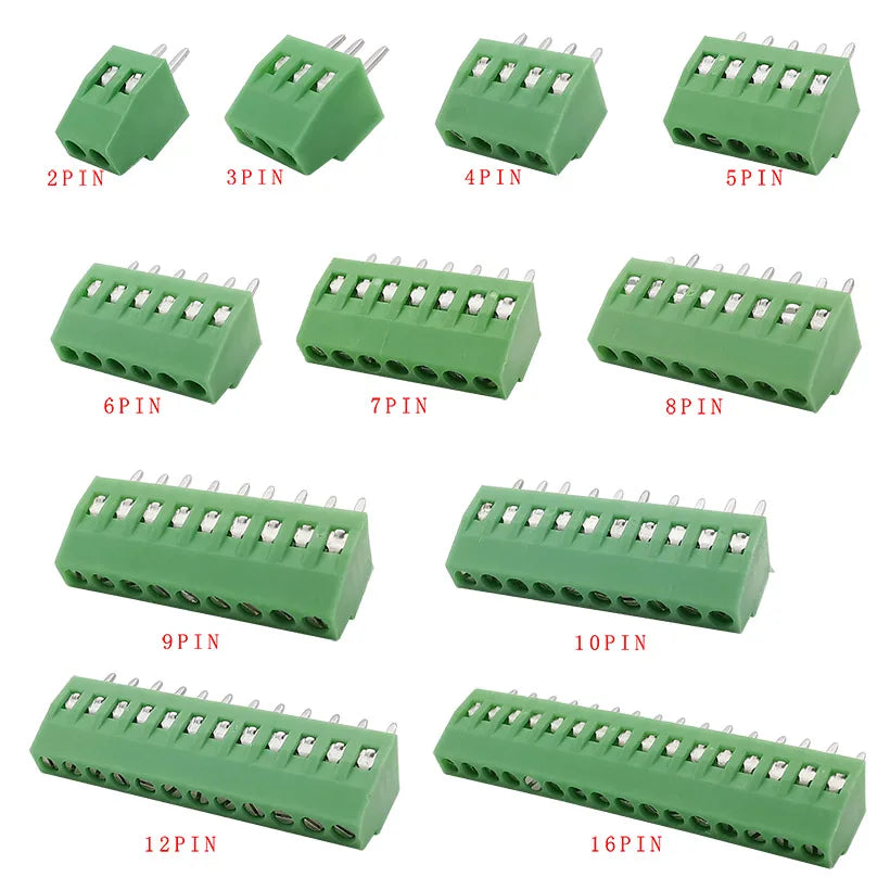 5/10pcs KF128 2.54mm 0.1" Pitch Mini PCB Screw Terminal Block Connector for Wires 2P 3P 4P 5P 6P 7P 8P 9P 10P 12P 16P Terminal