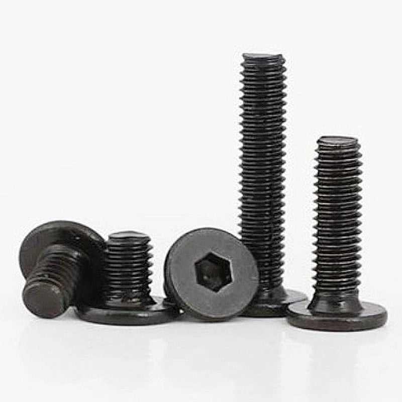 10pcs/lot CM Black Stainless Steel Hex Hexagon Socket Ultra Thin Super Low Flat Head Allen Cap Screw Bolt M2 M2.5 M3 M4 M5 M6