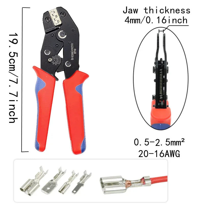 Boxed Crimp Terminal,Electrical Connector,U/O Shaped,Splicing Termination 2.8/4.8/6.3mm,Wire Connector,Cable Termination Pliers