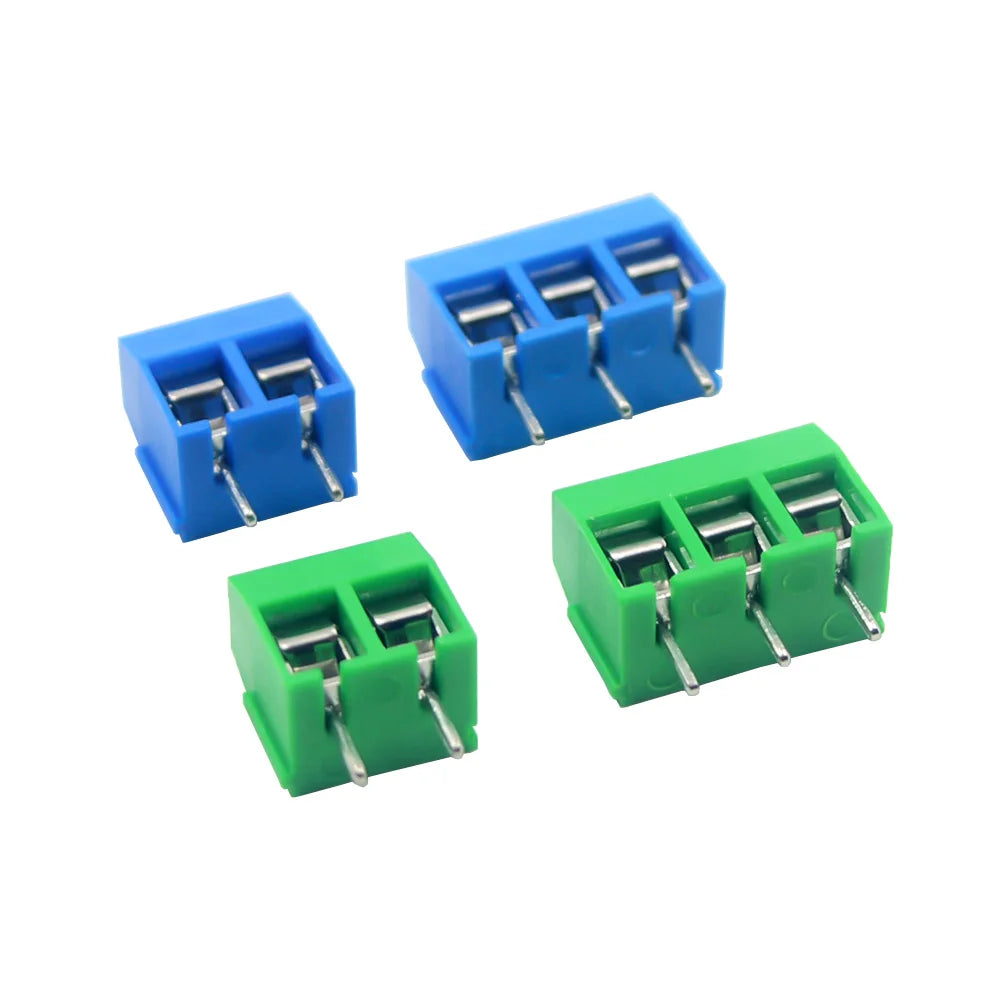 10/50PCS PCB Terminal Block Connector Pitch 5.0mm KF301 Straight Pin 2P 3P Screw PCB Terminal Blocks Connector Assortment Kit