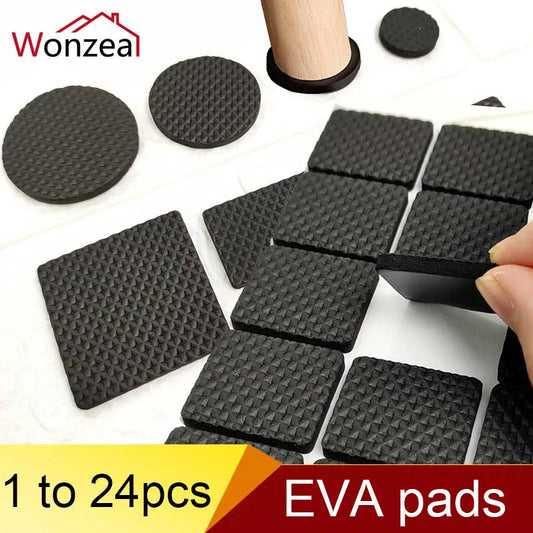 Rubber Pads For Chair Legs 1-24pcs Anti Slip Mat Bumper Damper Non-Slip Round Square Self Adhesive Table Feet Protector Hardware